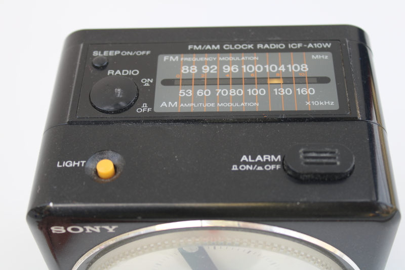 vintage Japan Sony clock radio mod black cube model ICF A10W clean and works