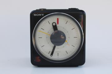 vintage Japan Sony clock radio mod black cube model ICF A10W clean and works