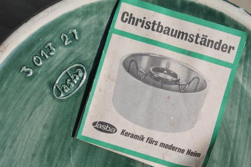 vintage Jasba keramik German art pottery, minimalist mod Christmas tree stand