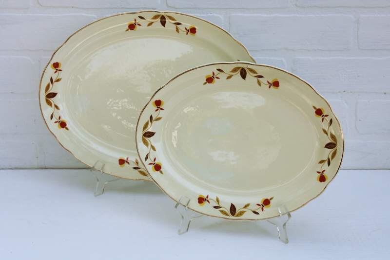 vintage Jewel Tea Autumn Leaf pattern Superior Hall Quality china dinnerware large-small platters