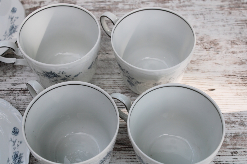 vintage Johann Haviland Blue Garland pattern china cups saucers set of 6, never used