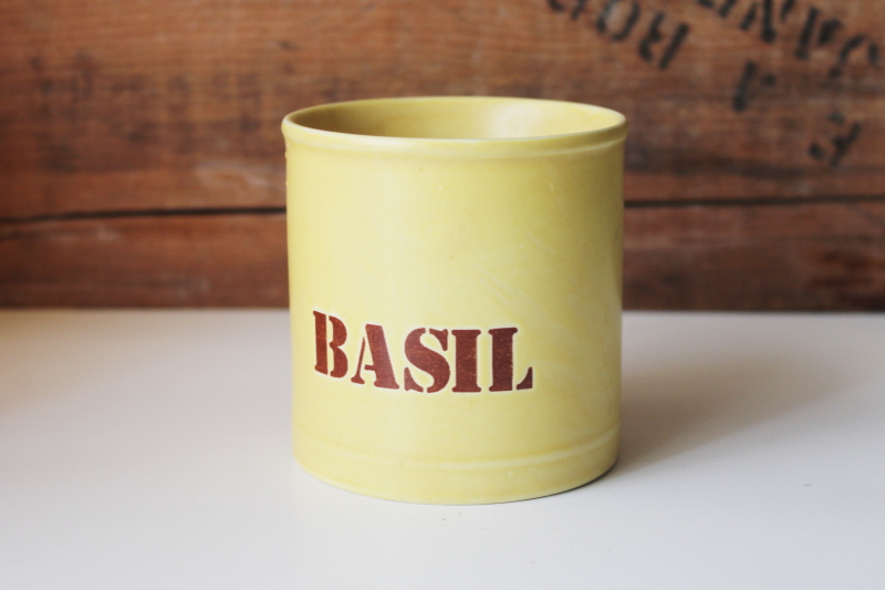 vintage Kiln Craft England ceramic spice jar Basil small planter pot
