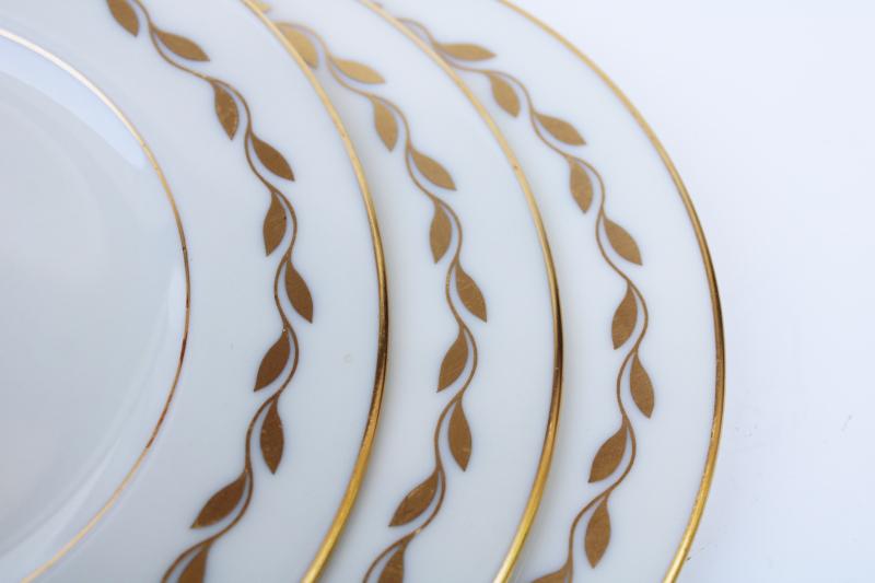 vintage Lenox china golden wreath laurel on ivory, set of 6 bread & butter plates