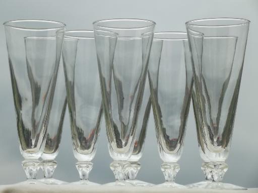 vintage Libbey glass pilsner beer glasses, set of 8 tall glasses