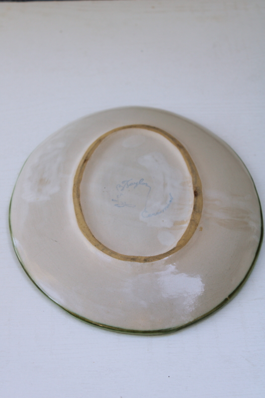 vintage Louisville pottery, Harvest pear hand painted stoneware platter, John B Taylor ceramics
