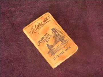 vintage Mackinac Straits Bridge address book St Igance, Michigan