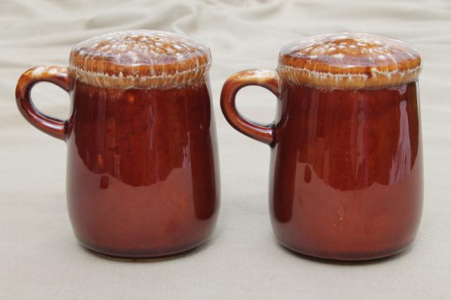 vintage McCoy pottery brown drip glaze S&P salt & pepper shakers set
