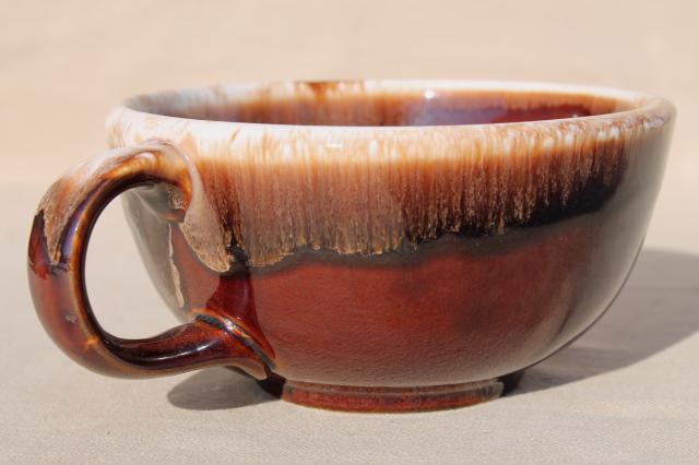 vintage McCoy pottery brown drip glaze soup mug bowl w/ cup handle