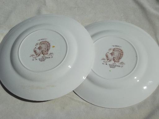 vintage Midwinter / Wedgwood china Thankgiving turkey dinner plates set