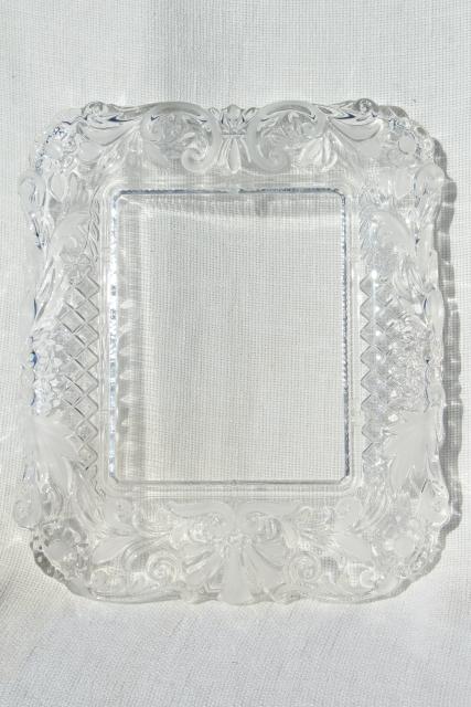 vintage Mikasa crystal clear & frosted glass frame or tray