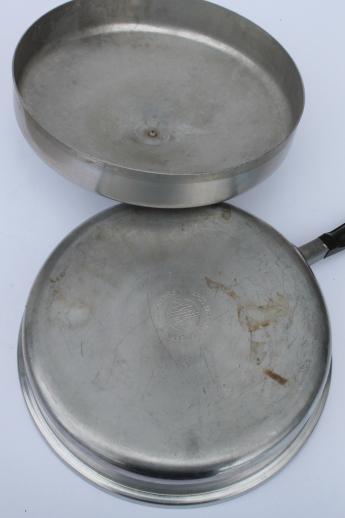vintage Montgomery Ward Waterless cookware, 2 qt skillet chicken fryer frying pan w/ lid