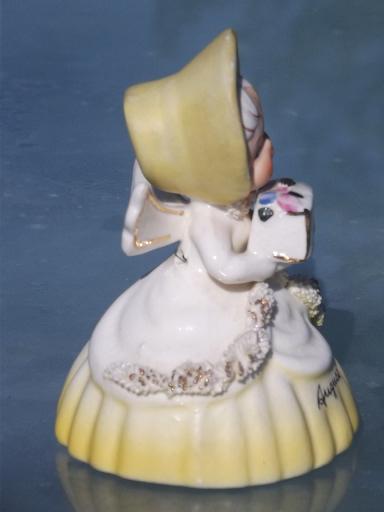 vintage Nasco china August birthday girl angel, collectible bell
