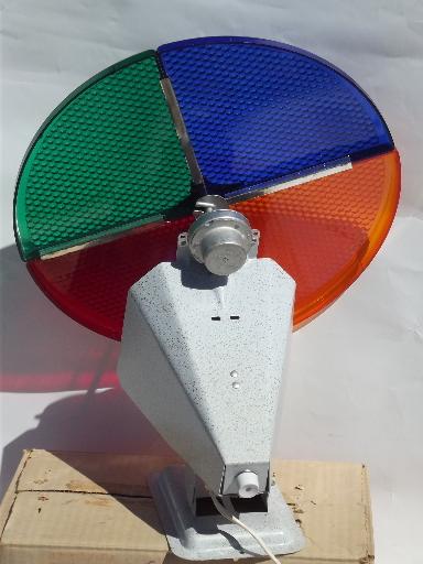 vintage Penetray Christmas tree color wheel rotating light in box, works