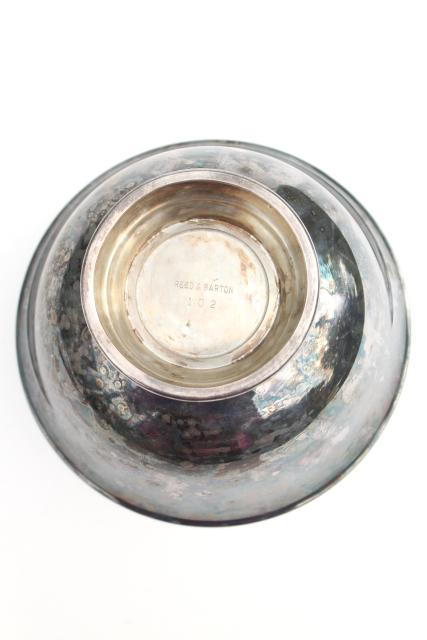 vintage Reed & Barton enameled silver plate Revere bowl w/ aqua blue enamel interior