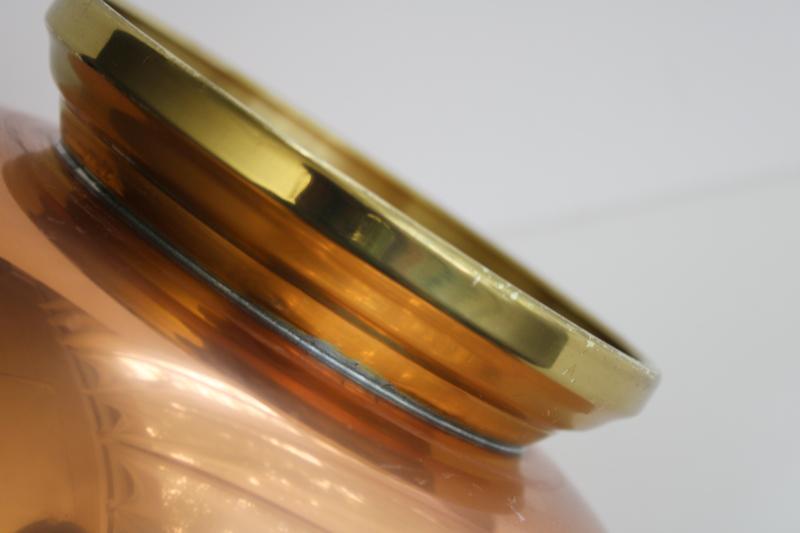 vintage Revere bowl, copper w/ brass footed shape centerpiece bowl