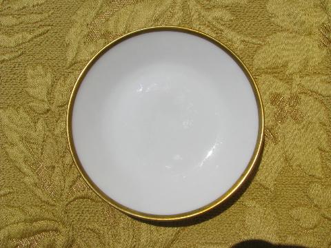 vintage Rosenthal gold wedding band china, pure white sauce bowls set