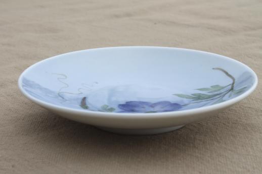 vintage Royal Copenhagen hand painted china miniature plate shaded blue bindweed flower