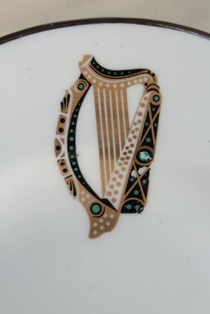 vintage Royal Tara Galway Ireland fine bone china plates, Irish harp pattern