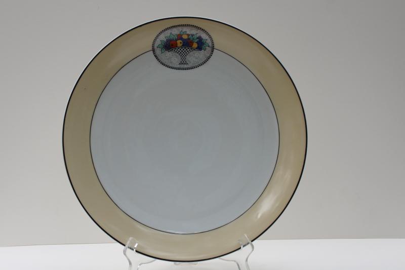 vintage Scherzer Bavaria round platter or serving plate, art deco fruit basket pattern
