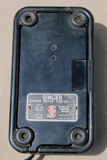 vintage Singer 301a power cord & foot pedal controller replacement part, fits featherweight sewing machine