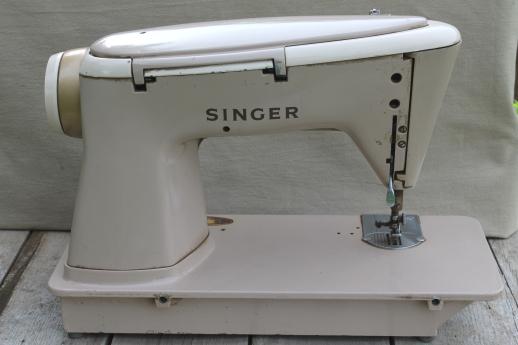 vintage Singer 503A sewing machine, 60s Singer Slant-O-Matic Rocketeer sewing machine