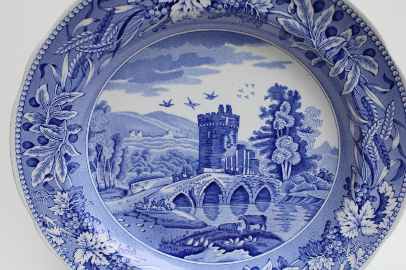 vintage Spode Blue Room china plate antique transferware pattern Lucano circa 1819