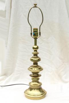 vintage Stiffel polished solid brass table lamp, 3-way switch 150 watts