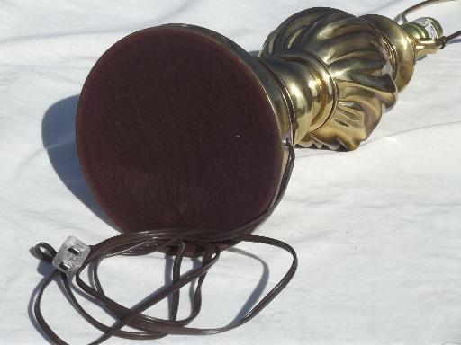 vintage Stiffel solid brass table lamp,  three way Stiffel torch flame lamp