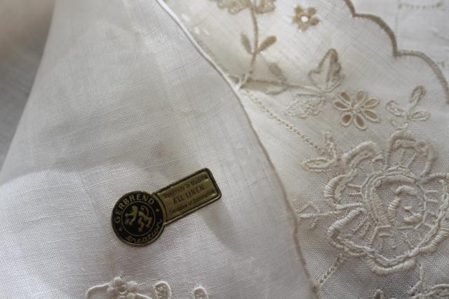 vintage Swiss & Madeira handkerchiefs fine cotton & linen lace & embroidery, bridal hankies lot