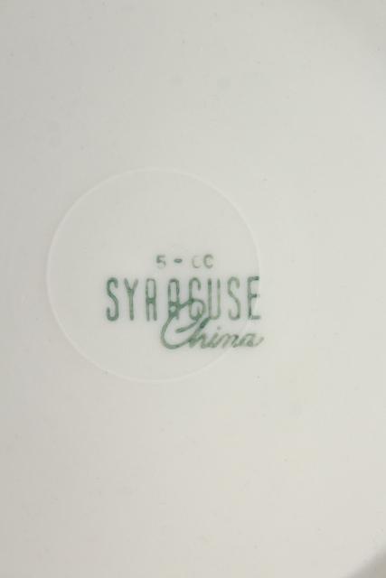 vintage Syracuse china restaurant ware,heavy ironstone sandwich plates, french country style sprig