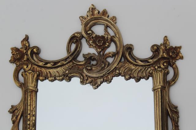 vintage Syroco gold plastic wall mirror, french country style, fairy tale pretty!