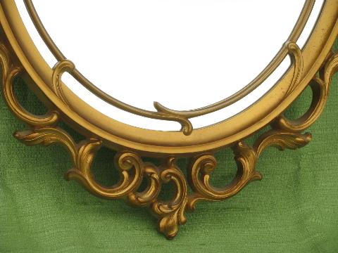 vintage Syroco ornate gold frame w/ mirror, french country style