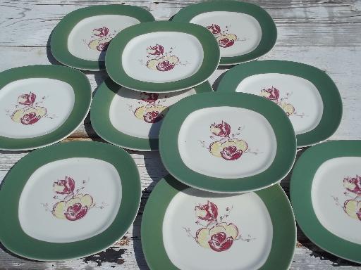 vintage TS&T pottery, Taylor, Smith & Taylor magnolia china salad plates
