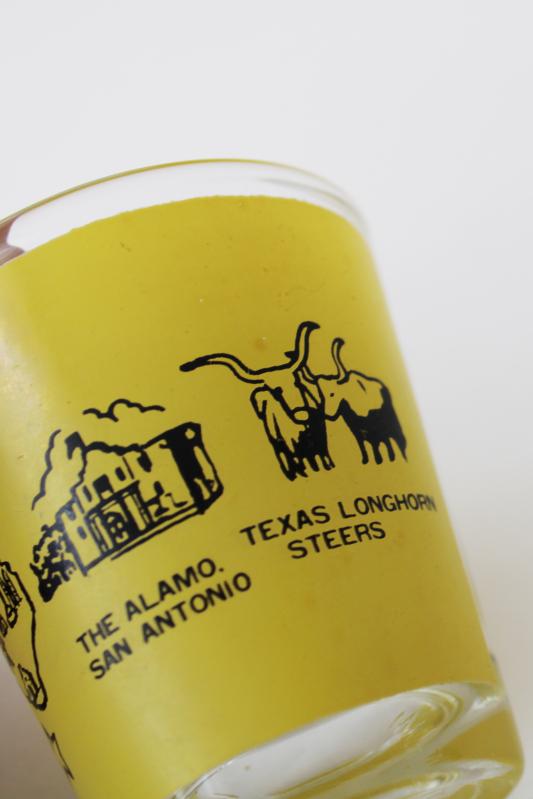 vintage Texas the Lone Star State souvenir map print shot glass