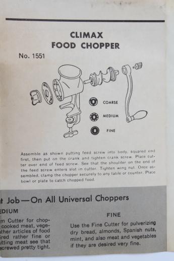 vintage Universal No. 1551 hand crank food chopper meat grinder
