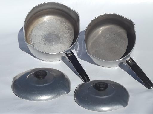 vintage Wagner Ware Magnalite cast aluminum pots, pans, dutch oven, griddle 