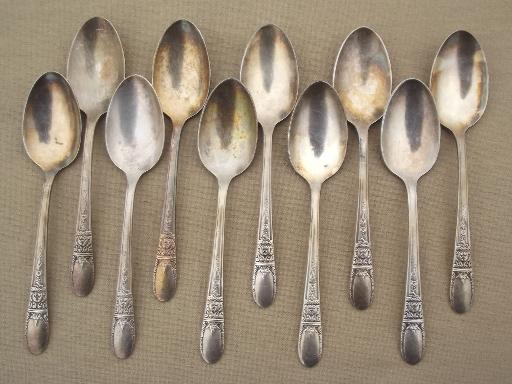 vintage Wallace silver plate flatware, Sweetheart / Hollywood pattern