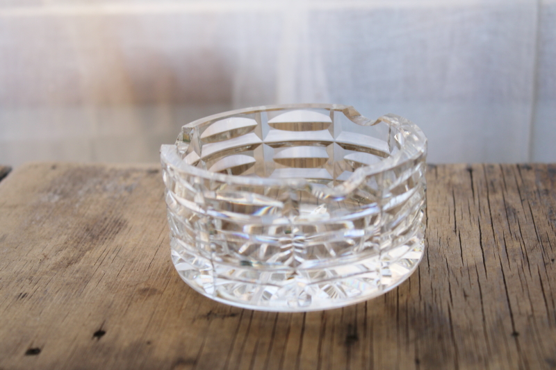 vintage Waterford crystal ashtray w/ original label, never used in excellent condition