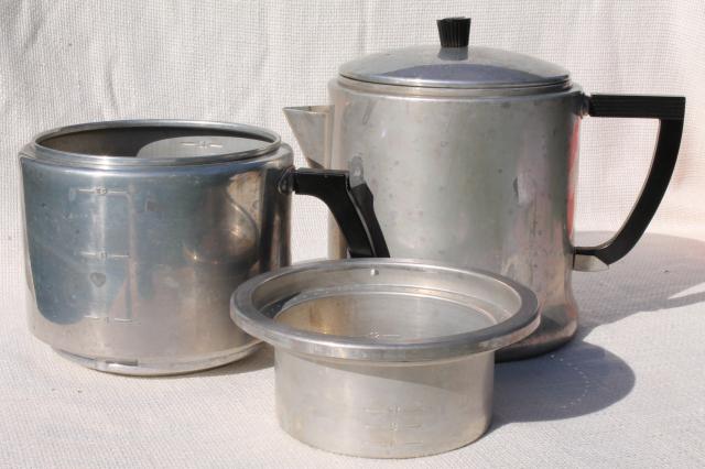 vintage WearEver aluminum stovetop dripolator coffeepot 12 cup coffee maker