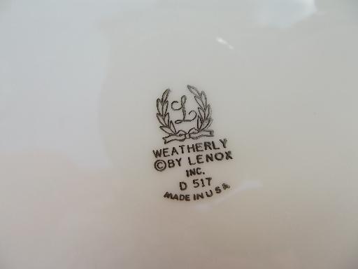 vintage Weatherly Lenox platinum trim china, lot of 5 dinner plates