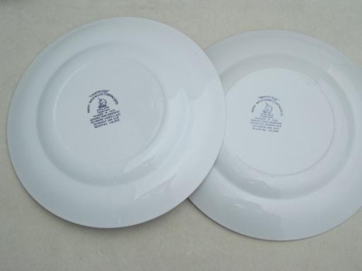 vintage Wedgwood Countryside blue & white china dinner plates, set of 8