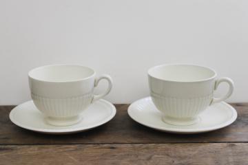 vintage Wedgwood Edme cups and saucers, classic fluted pattern creamware china