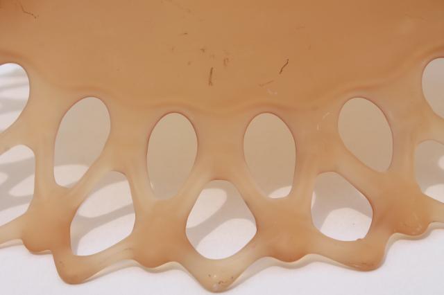 vintage Westmoreland amber mist frosted glass Doric open lace edge oval fruit bowl