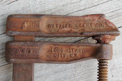 vintage Wetzler bar clamp, Wetzler  model 406 C clamp, Long Island City, NY