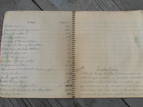 vintage Wisconsin farm kitchen notebook full of handwritten recipes