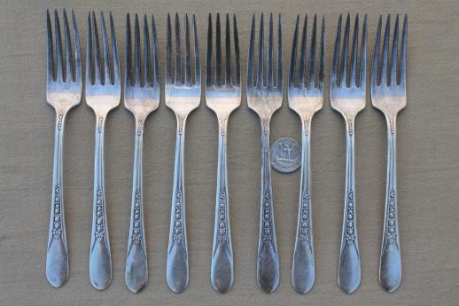 vintage Wm Rogers silver plate flatware Priscilla Lady Ann fruit pattern silverplate