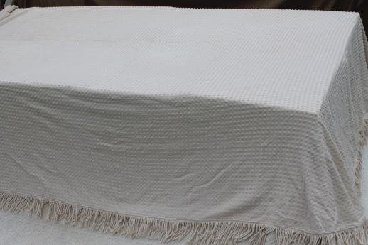 vintage all white bedspreads lot, Bates type tufted candlewick & cotton chenille