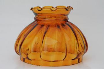 vintage amber glass shade, replacement lamp shade for student lamp or hanging light