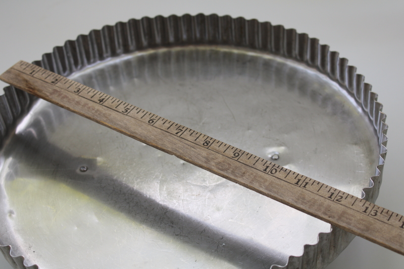 vintage bakery pie crust cutter, fluted round huge metal cookie cutter, pastry bakers baking tool
