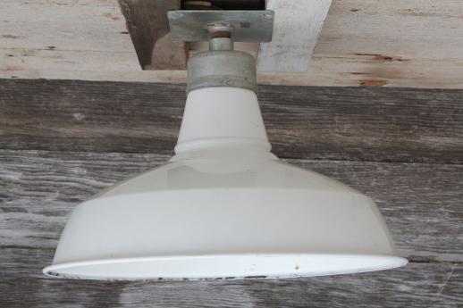 vintage barn light w/  porcelain enamel shade, Appleton industrial lighting